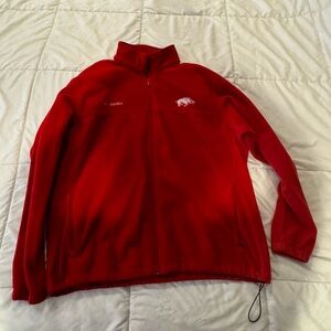 Columbia Bright Red Full-Zip Fleece Jacket with Logo